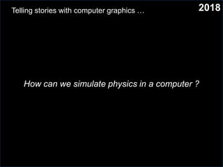 How can we simulate physics in a computer ?
2018Telling stories with computer graphics …
 