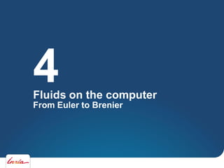 Fluids on the computer
4
From Euler to Brenier
 