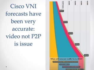 Cisco VNI
forecasts have
been very
accurate:
video not P2P
is issue
 
