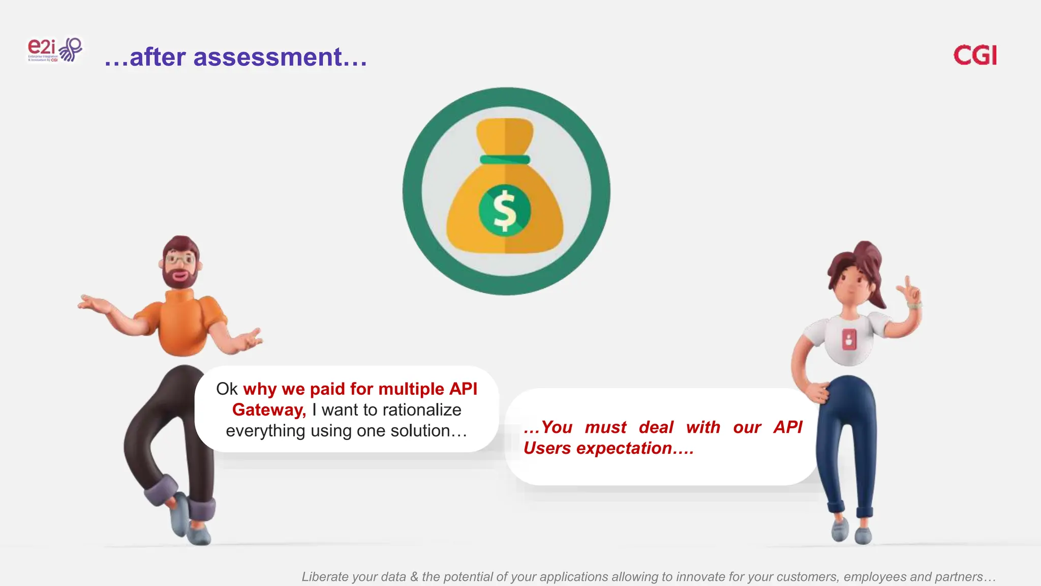 Liberate your data & the potential of your applications allowing to innovate for your customers, employees and partners…
…You must deal with our API
Users expectation….
Ok why we paid for multiple API
Gateway, I want to rationalize
everything using one solution…
…after assessment…
 