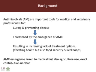CGIAR strategy on antimicrobial resistance: ILRI's position on antimicrobial resistance in livestock, aquaculture and implications for human health