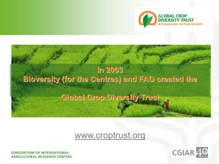 CGIAR and FAO: Joining forces on genetic resources