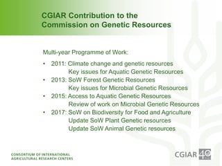 CGIAR and FAO: Joining forces on genetic resources