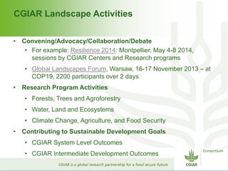 CGIAR and Healthy Landscapes