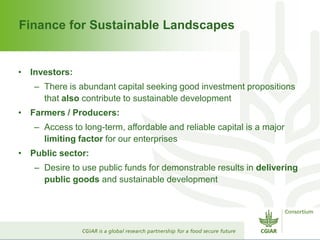 CGIAR and Healthy Landscapes