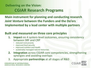 Institutional Frameworks, Experience with CGIAR reform (PPT format)