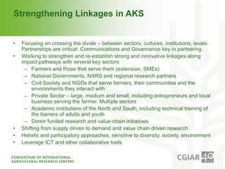 Institutional Frameworks, Experience with CGIAR reform (PPT format)