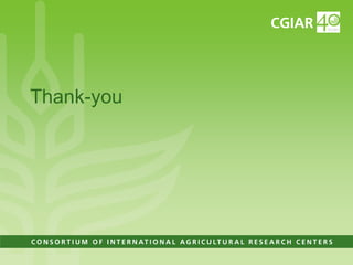 Institutional Frameworks, Experience with CGIAR reform (PPT format)