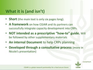 CGIAR Capacity Development Framework : Engaging with Partners