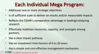 CGIAR TransformationWhere are we going?