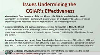 CGIAR TransformationWhere are we going?