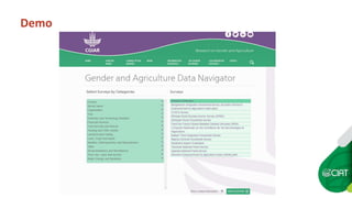 Data and Information Management Tools for the CGIAR Gender and Agriculture Research Network