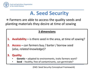 Seed security and resilience: Gender perspectives
