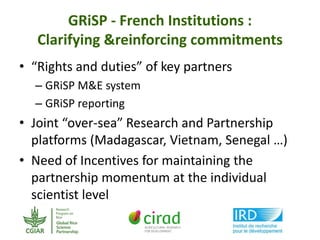CGIAR Research Programs and CIRAD - Presentations from the 2013 Annual Meeting between CGIAR and the French Research Institutions