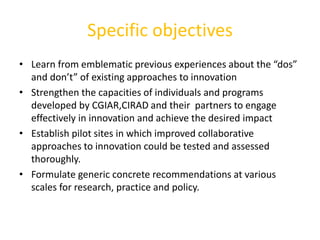 CGIAR Research Programs and CIRAD - Presentations from the 2013 Annual Meeting between CGIAR and the French Research Institutions