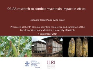 CGIAR research to combat mycotoxin impact in Africa 
Johanna Lindahl and Delia Grace 
Presented at the 9th biennial scient...