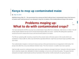 CGIAR research to combat mycotoxin impact in Africa