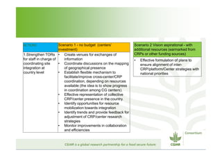 CGIAR Site Integration: Site Integration Plans – next steps