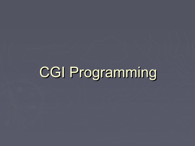 Common Gateway Interface | PPT