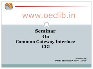 Common Gateway Interface ppt | PPT