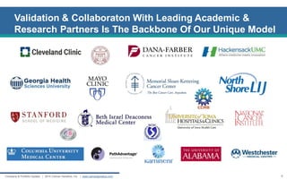6 
Company & Portfolio Update | 2014 Cancer Genetics, Inc. | www.cancergenetics.com 
Validation & Collaboraton With Leading Academic & 
Research Partners Is The Backbone Of Our Unique Model  