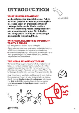 Public Relations Toolkit Example City & Guilds media relations toolkit | PDF
