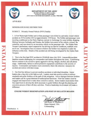 Letter from the Commanding General