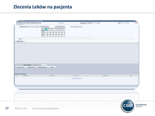 Zlecenia Leków na pacjenta

17

2013-12-10

Synchronizing Healthcare

 