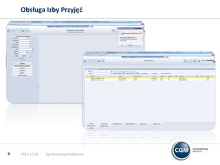 Obsługa Izby Przyjęd

9

2013-12-10

Synchronizing Healthcare

 