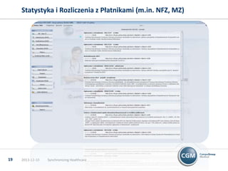 Statystyka i Rozliczenia z Płatnikami (m.in. NFZ, MZ)

19

2013-12-10

Synchronizing Healthcare

 