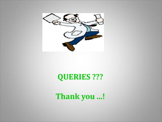 QUERIES ???
Thank you ...!
 