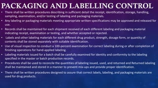 Packaging And Labelling Control.pdf Current Good Manufacturing Practice | PDF