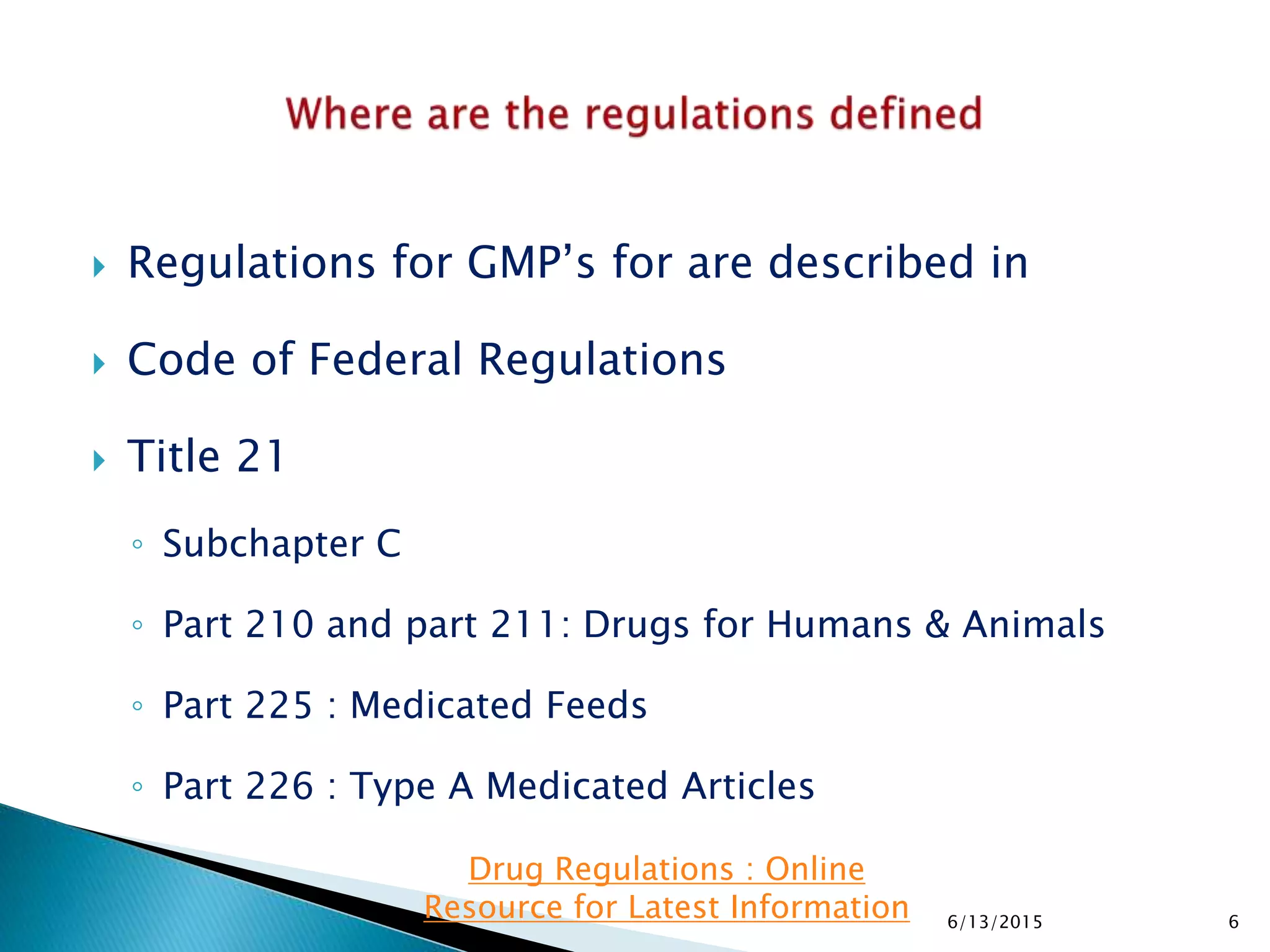 Gmp Amendment History & Evolution of GMP Regulations | PPTX