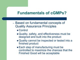 Good Manufacturing Practices