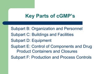 Good Manufacturing Practices