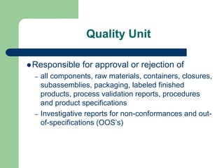 Good Manufacturing Practices