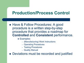 Good Manufacturing Practices