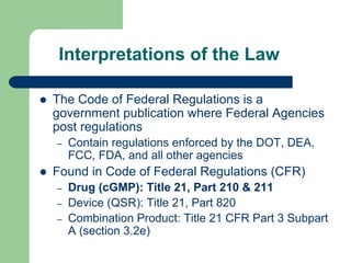 Good Manufacturing Practices