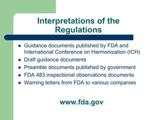 Good Manufacturing Practices