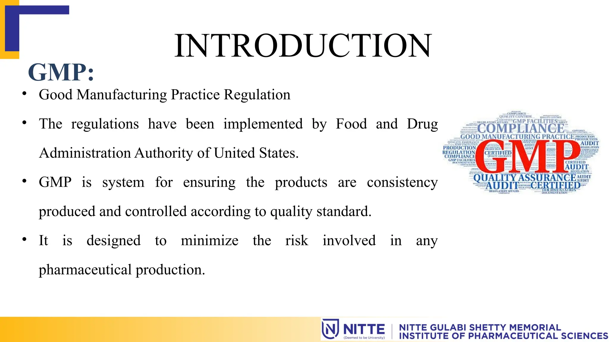 Introduction For Gmp Introduction to CGMP and Quality Compliance | PPTX