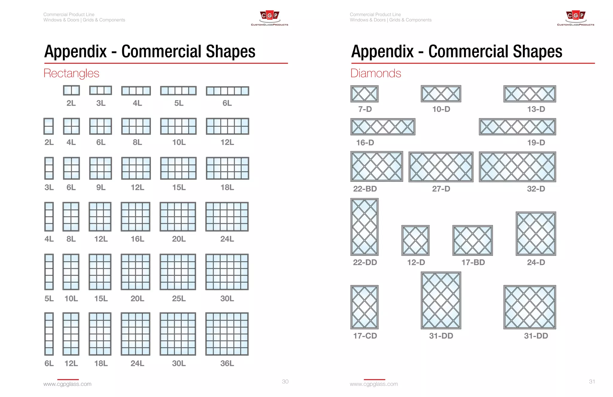 CGP commercial catalog for window and SDL grids PDF