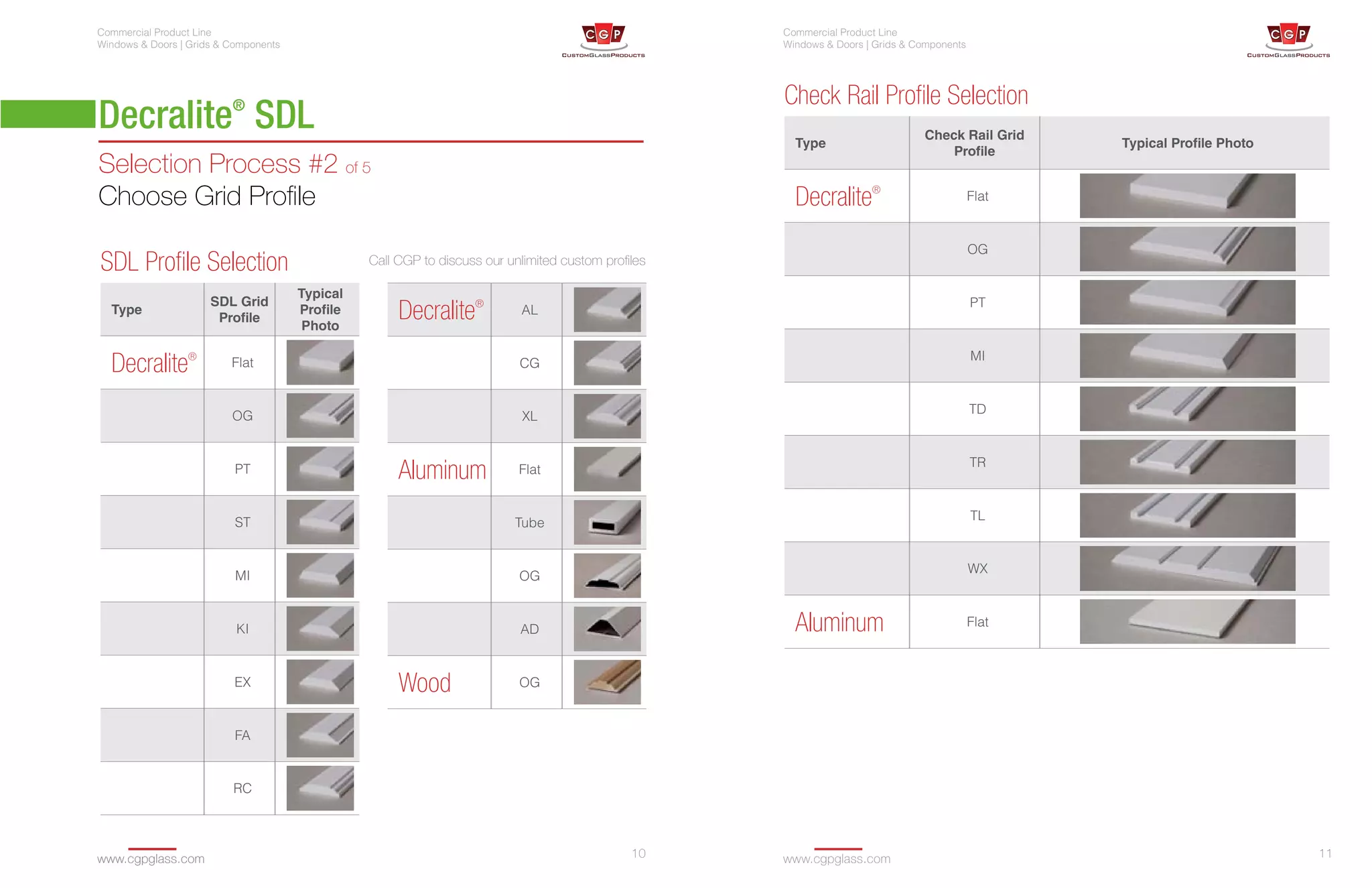 CGP commercial catalog for window and SDL grids PDF