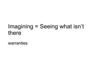Imagining = Seeing what isn’t there warranties 
