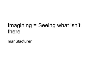 Imagining = Seeing what isn’t there manufacturer 