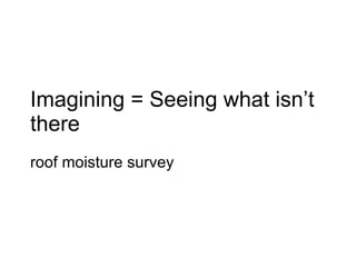 Imagining = Seeing what isn’t there roof moisture survey 