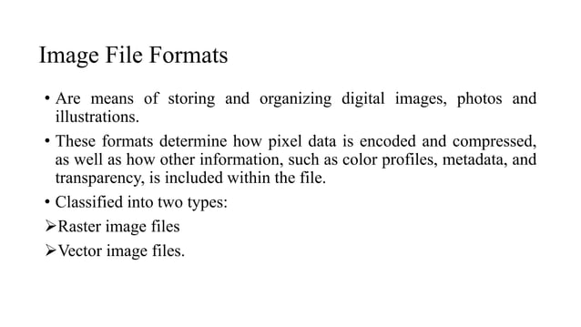 CG presentation image file formats and its types | PPTX | Graphics ...