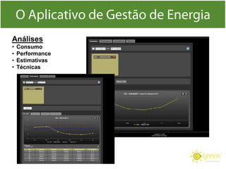 Análises
• Consumo
• Performance
• Estimativas
• Técnicas
 