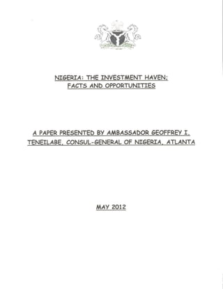 Nigeria: The Investment Haven