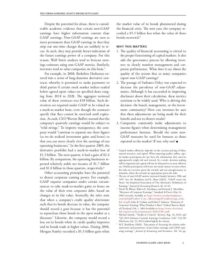 Pro Forma Earnings What s Wrong With GAAP 