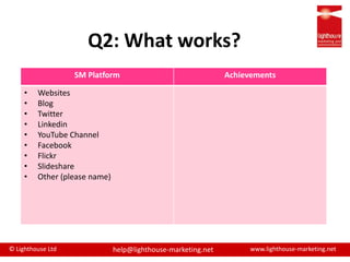 Q2: What works?